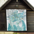 Aotearoa Maori Koru Curves Quilt Mossy Paua Shell