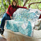 Aotearoa Maori Koru Curves Quilt Mossy Paua Shell
