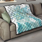 Aotearoa Maori Koru Curves Quilt Mossy Paua Shell