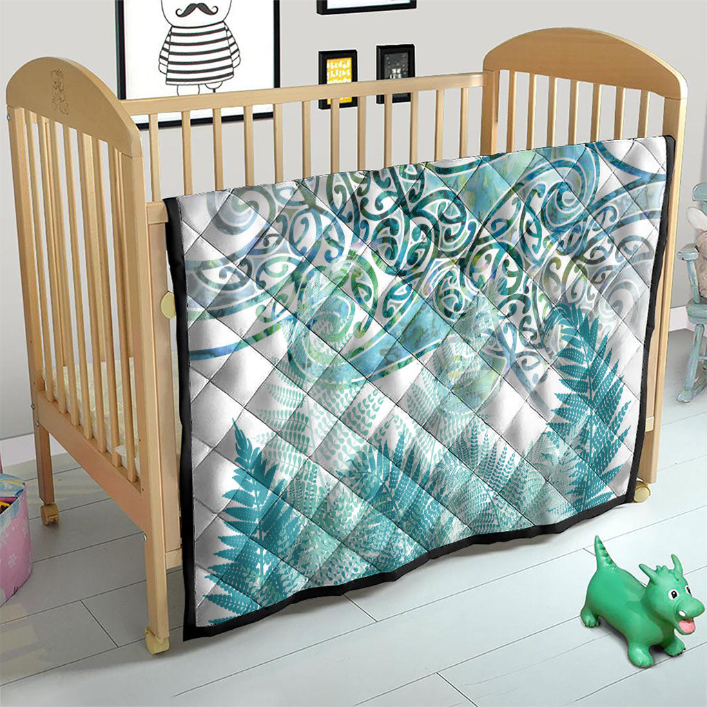 Aotearoa Maori Koru Curves Quilt Mossy Paua Shell