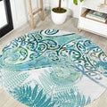 Aotearoa Maori Koru Curves Round Carpet Mossy Paua Shell