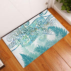 Aotearoa Maori Koru Curves Rubber Doormat Mossy Paua Shell