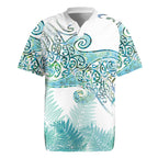 Aotearoa Maori Koru Curves Rugby Jersey Mossy Paua Shell