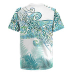 Aotearoa Maori Koru Curves Rugby Jersey Mossy Paua Shell