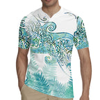 Aotearoa Maori Koru Curves Rugby Jersey Mossy Paua Shell