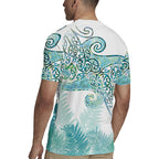 Aotearoa Maori Koru Curves Rugby Jersey Mossy Paua Shell