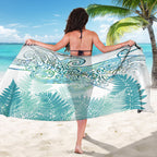 Aotearoa Maori Koru Curves Sarong Mossy Paua Shell