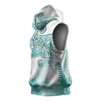 Aotearoa Maori Koru Curves Sleeveless Hoodie Mossy Paua Shell