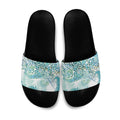 Aotearoa Maori Koru Curves Slide Sandals Mossy Paua Shell