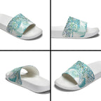 Aotearoa Maori Koru Curves Slide Sandals Mossy Paua Shell