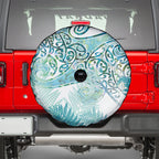 Aotearoa Maori Koru Curves Spare Tire Cover Mossy Paua Shell