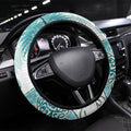 Aotearoa Maori Koru Curves Steering Wheel Cover Mossy Paua Shell