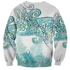 Aotearoa Maori Koru Curves Sweatshirt Mossy Paua Shell