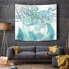Aotearoa Maori Koru Curves Tapestry Mossy Paua Shell