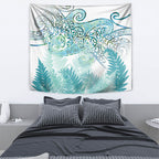 Aotearoa Maori Koru Curves Tapestry Mossy Paua Shell