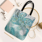 Aotearoa Maori Koru Curves Tote Bag Mossy Paua Shell