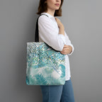 Aotearoa Maori Koru Curves Tote Bag Mossy Paua Shell