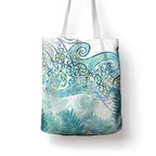 Aotearoa Maori Koru Curves Tote Bag Mossy Paua Shell