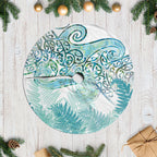 Aotearoa Maori Koru Curves Tree Skirt Mossy Paua Shell