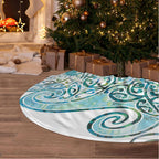 Aotearoa Maori Koru Curves Tree Skirt Mossy Paua Shell