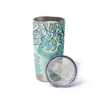 Aotearoa Maori Koru Curves Tumbler Cup Mossy Paua Shell