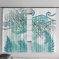 Aotearoa Maori Koru Curves Window Curtain Mossy Paua Shell