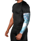 Aotearoa Maori Koru Curves Arm Sleeves Aqua Paua Shell