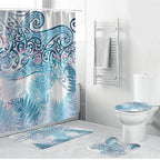 Aotearoa Maori Koru Curves Bathroom Set Aqua Paua Shell