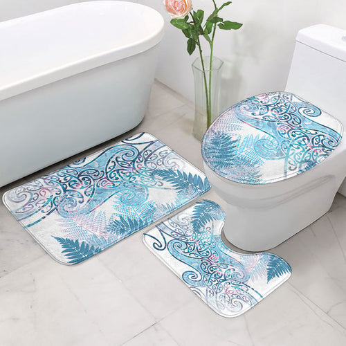 Aotearoa Maori Koru Curves Bathroom Set Aqua Paua Shell