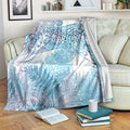 Aotearoa Maori Koru Curves Blanket Aqua Paua Shell