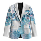 Aotearoa Maori Koru Curves Blazer Aqua Paua Shell