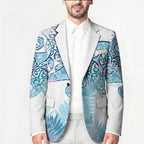 Aotearoa Maori Koru Curves Blazer Aqua Paua Shell