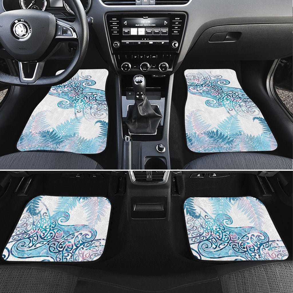 Aotearoa Maori Koru Curves Car Mats Aqua Paua Shell