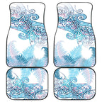 Aotearoa Maori Koru Curves Car Mats Aqua Paua Shell