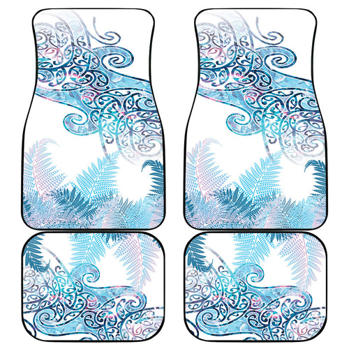 Aotearoa Maori Koru Curves Car Mats Aqua Paua Shell