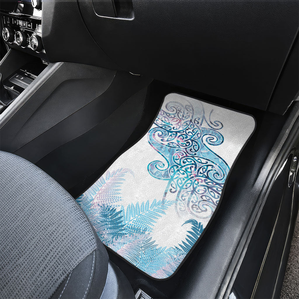 Aotearoa Maori Koru Curves Car Mats Aqua Paua Shell