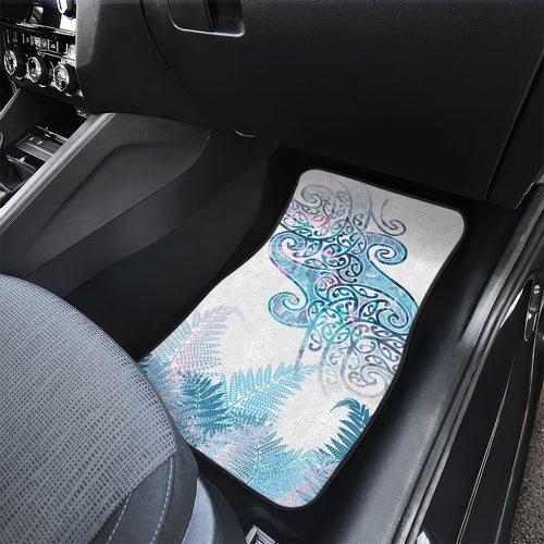 Aotearoa Maori Koru Curves Car Mats Aqua Paua Shell