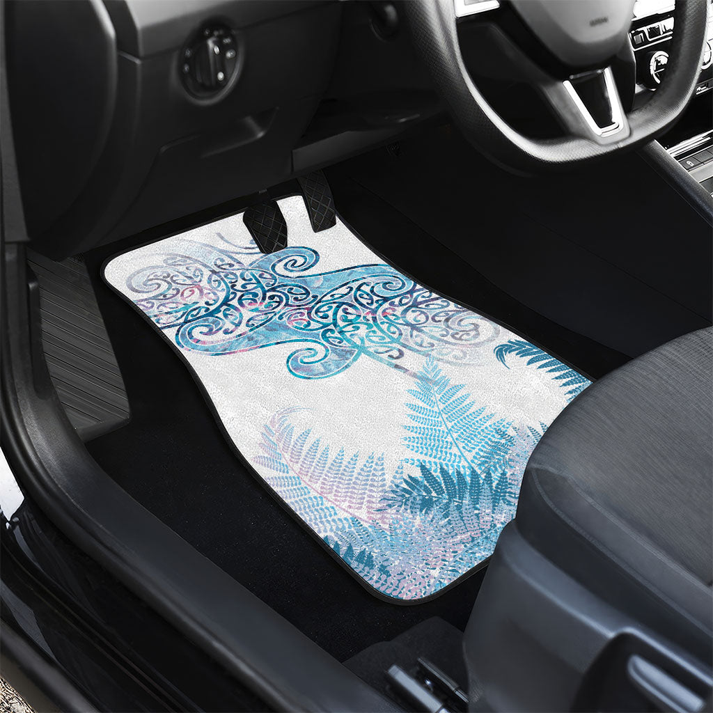Aotearoa Maori Koru Curves Car Mats Aqua Paua Shell