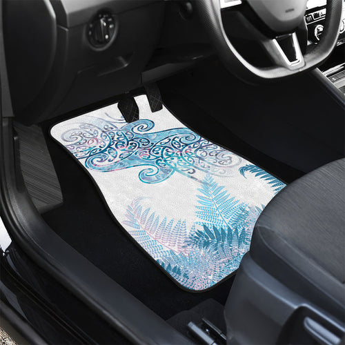 Aotearoa Maori Koru Curves Car Mats Aqua Paua Shell