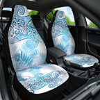 Aotearoa Maori Koru Curves Car Seat Cover Aqua Paua Shell