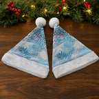 Aotearoa Maori Koru Curves Christmas Santa Hat Aqua Paua Shell