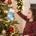 Aotearoa Maori Koru Curves Christmas Stocking Aqua Paua Shell