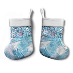 Aotearoa Maori Koru Curves Christmas Stocking Aqua Paua Shell