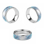 Aotearoa Maori Koru Curves Classic Ring Aqua Paua Shell