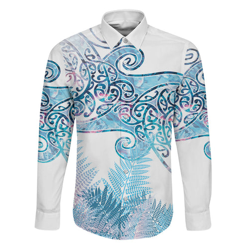 Aotearoa Maori Koru Curves Family Matching Short Sleeve Bodycon Dress and Hawaiian Shirt Aqua Paua Shell