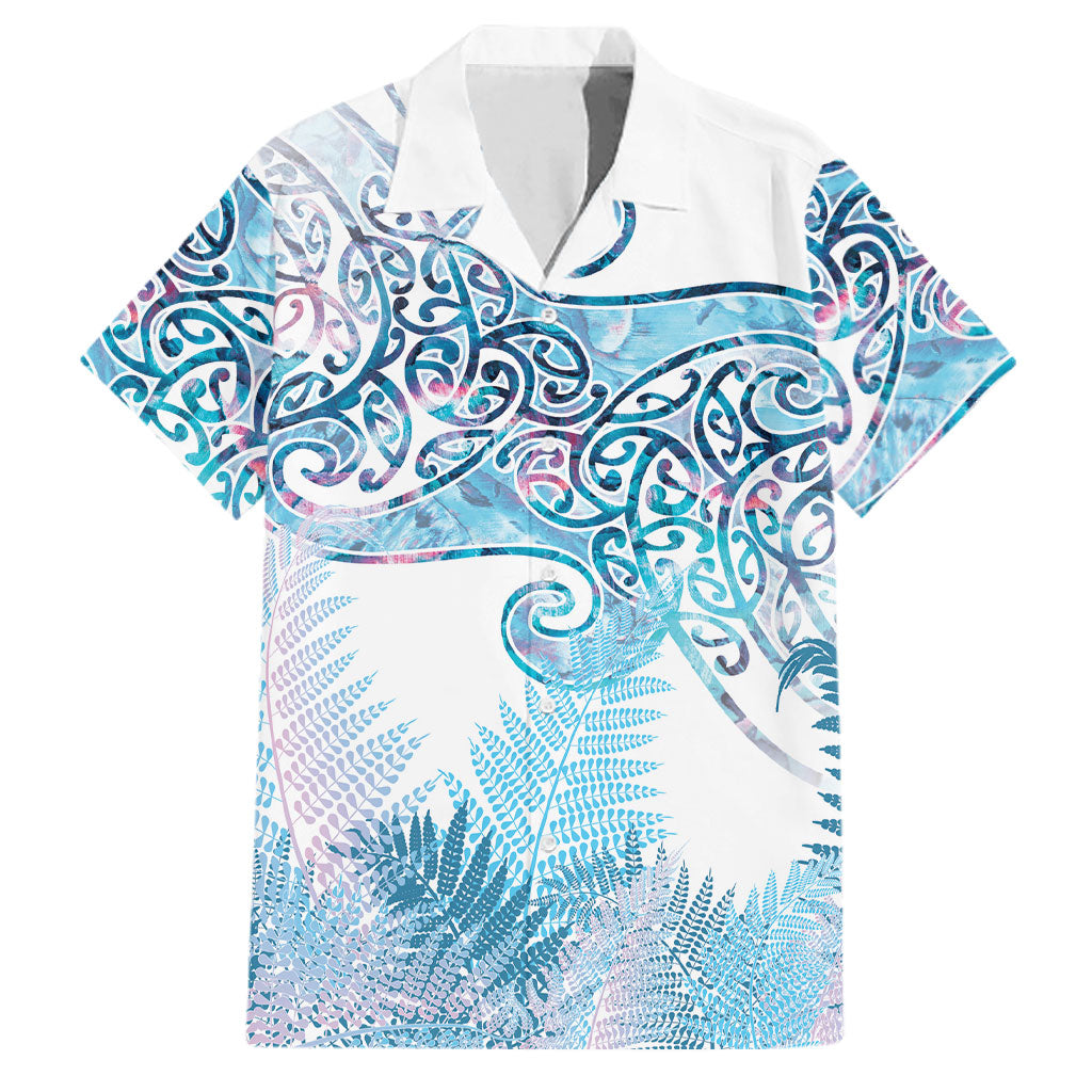 Aotearoa Maori Koru Curves Family Matching Tank Maxi Dress and Hawaiian Shirt Aqua Paua Shell