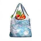 Aotearoa Maori Koru Curves Grocery Bag Aqua Paua Shell
