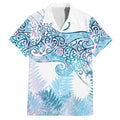 Aotearoa Maori Koru Curves Hawaiian Shirt Aqua Paua Shell
