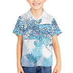 Aotearoa Maori Koru Curves Hawaiian Shirt Aqua Paua Shell