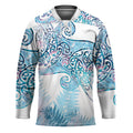 Aotearoa Maori Koru Curves Hockey Jersey Aqua Paua Shell